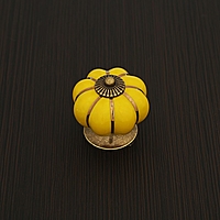 Ручка кнопка керамическая Ceramics 001, жёлтая