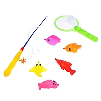 Рыбалка магнитная «Морские жители», 8 предметов: 1 удочка , 1 сачок, 6 игрушек, цвета МИКС