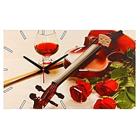 Часы настенные прямоугольные "Розы и скрипка", 61х37 см микс