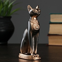 Статуэтка "Египетская кошка" золото, чёрная