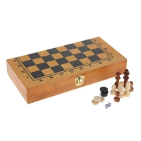 Игра настольная 3 в 1: нарды, шахматы, шашки, поле 29 × 29 см