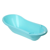 Ванна детская с клапаном для слива воды и аппликацией, цвет голубой