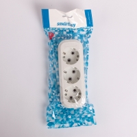 Колодка Smartbuy, 3 розетки, 3500 Вт, 16 А, с з/к, белая, SBE-16-3-00-Z