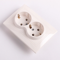 Розетка Smartbuy "Венера", двухместная, керамика, 16 А , с заземлением, белая