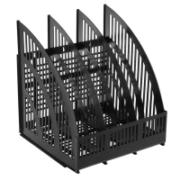 Лоток для бумаг cборный вертикальный LINE 3 отделения, чёрный