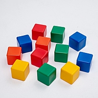 Набор цветных кубиков, 12 штук 6 × 6 см