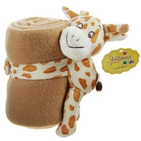 Набор подарочный для новорождённых "Этелька" Жираф, плед 75х100 см + погремушка