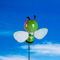 Декор садовый "Улыбающаяся пчёлка" штекер 40 см, микс