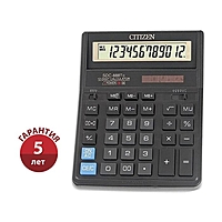 Калькулятор настольный 12-разрядный SDC-888TII, 205*159*27мм, двойное питание, черный