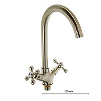 Смеситель для кухни Accoona A4571A, двухвентильный, с гайкой, латунь, сатин