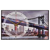 Часы-картина "Бруклинский Мост", 37х60 см