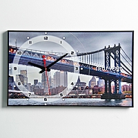 Часы-картина "Бруклинский Мост", 37х60 см