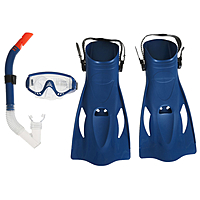 Набор для плавания Meridian, для взрослых, 3 предмета: маска, ласты, трубка, цвет МИКС Bestway