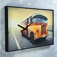 Часы-картина "Старый автобус", 37х60 см