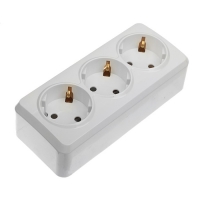 Розетка Smartbuy, серия "Юпитер", трехместная, 10  А, с з/к, белая, SBE-03w-16-S3-Z