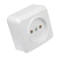 Розетка Smartbuy, серия "Юпитер", одноместная, 10  А, без з/к, белая, SBE-03w-10-S1-N-c