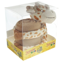 Набор подарочный для новорождённых "Этелька" Жираф-обнимашка: плед 75х100 см + игрушка