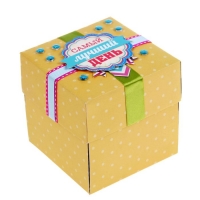 Коробочка с пожеланиями своими руками "День рождения", 3 листа с элементами + декор