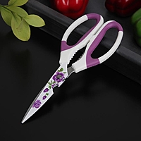 Ножницы кухонные с антиналипающим покрытием 22х8,5 см "Цветение", цвет МИКС