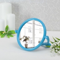 Зеркало настольное "Нежность", с рамкой под фотографию, круглое, d=15,5см, без увеличения, одностороннее, цвет МИКС
