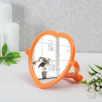 Зеркало настольное "Нежность", с рамкой под фотографию, в форме сердца, без увеличения, одностороннее, цвет МИКС