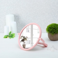 Зеркало настольное "Нежность", с рамкой под фотографию, круглое, d=20см, без увеличения, одностороннее, цвет МИКС