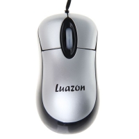 Мышь Luazon L-032, оптическая, 1200 dpi, провод 1.2 м, автосматывание, USB, серебро