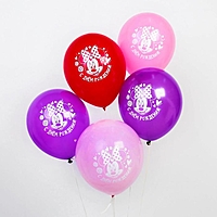 Воздушные шары "С праздником" Минни Маус 12", 5 шт., картинки МИКС