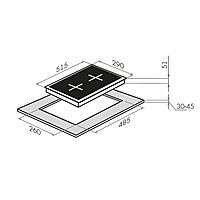 Варочная поверхность Maunfeld EGHE.32.3EB/G, газовая, 2 конфорки, чёрная