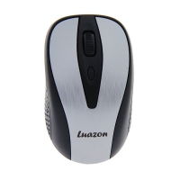 Мышь Luazon L-044, оптическая, беспроводная, 1200/1600 dpi, до 10м, 2.4ГГц, USB, серебристая