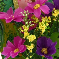 Цветы в картонном кашпо "Любимой сестренке", 12,5 х 20 см