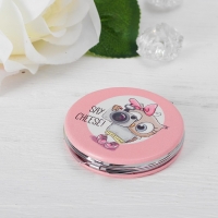 Зеркало складное "Совята", круглое, двустороннее, без увеличения, d=6,5см, цвет МИКС