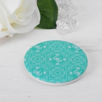 Зеркало складное "Геометрия", круглое, без увеличения, двустороннее, d=7,5см, цвет МИКС