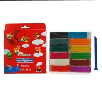 Пластилин мягкий (восковой) 12 цветов 180 г ЗКХ Цветик со стеком 3241785