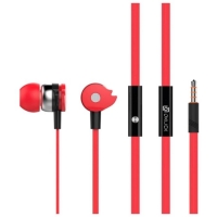 Гарнитура Oklick HS-S-210, вкладыши, в ушной раковине, провод 1.2 м, красная