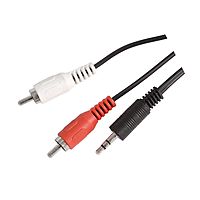 Кабель аудио Ningbo (JAAC010-1.5), 2хRCA (m), Jack 3.5 (m), 1.5 м, черный