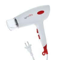 Фен для волос LuazON LF-19, 1400 Вт, 2 скорости, 2 температурных режима, белый