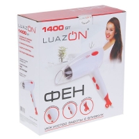 Фен для волос LuazON LF-19, 1400 Вт, 2 скорости, 2 температурных режима, белый