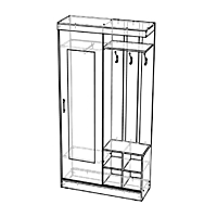 Прихожая купе Бриз, 1100х400х2200, Ясень шимо