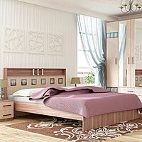 Кровать двуспальная «Коста – Рика», с основанием, 2082×1465×1040 мм, цвет ясень шимо светлый/тёмный