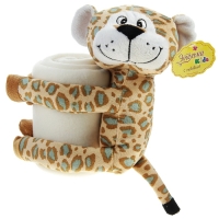 Набор подарочный для новорождённых "Этелька" 2 пр Леопард-обнимашка, размер 75х100 см