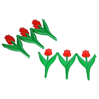 Ограждение декоративное, 30 × 225 см, 5 секций, пластик, красный цветок, «Тюльпан»
