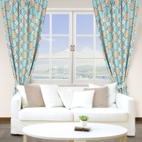 Штора портьерная "Этель" Дамаск цвет зелёный 135х250 см, блэкаут, 100% п/э