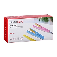 Набор выпрямитель/щипцы-гофре LuazON LW-28, 35 Вт, керам. покр., до 160 °C, розовый