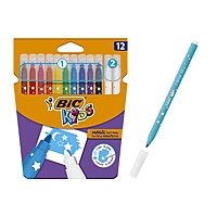 Фломастеры 10 цветов +2 обесцвечивающих BIC Kids Magic, стираемые