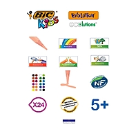 Карандаши 18 цветов BIC Kids Evolution ECOlutions, пластиковые