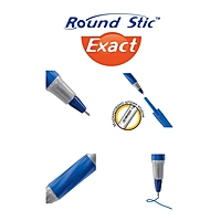 Ручка шариковая BIC Round Stic Exact, чернила синие, узел 0.7мм, одноразовая