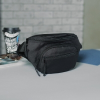 Сумка поясная на молнии, 1 отдел, 2 наружных кармана, регулируемый ремень, цвет чёрный