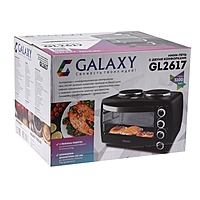 Мини-печь Galaxy GL 2617, 1500 Вт, 26 л, 2 конфорки по 800 Вт, чугун, чёрная