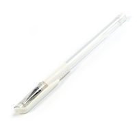 Ручка гелевая 0,5мм белая корпус прозрачный с резиновым держателем